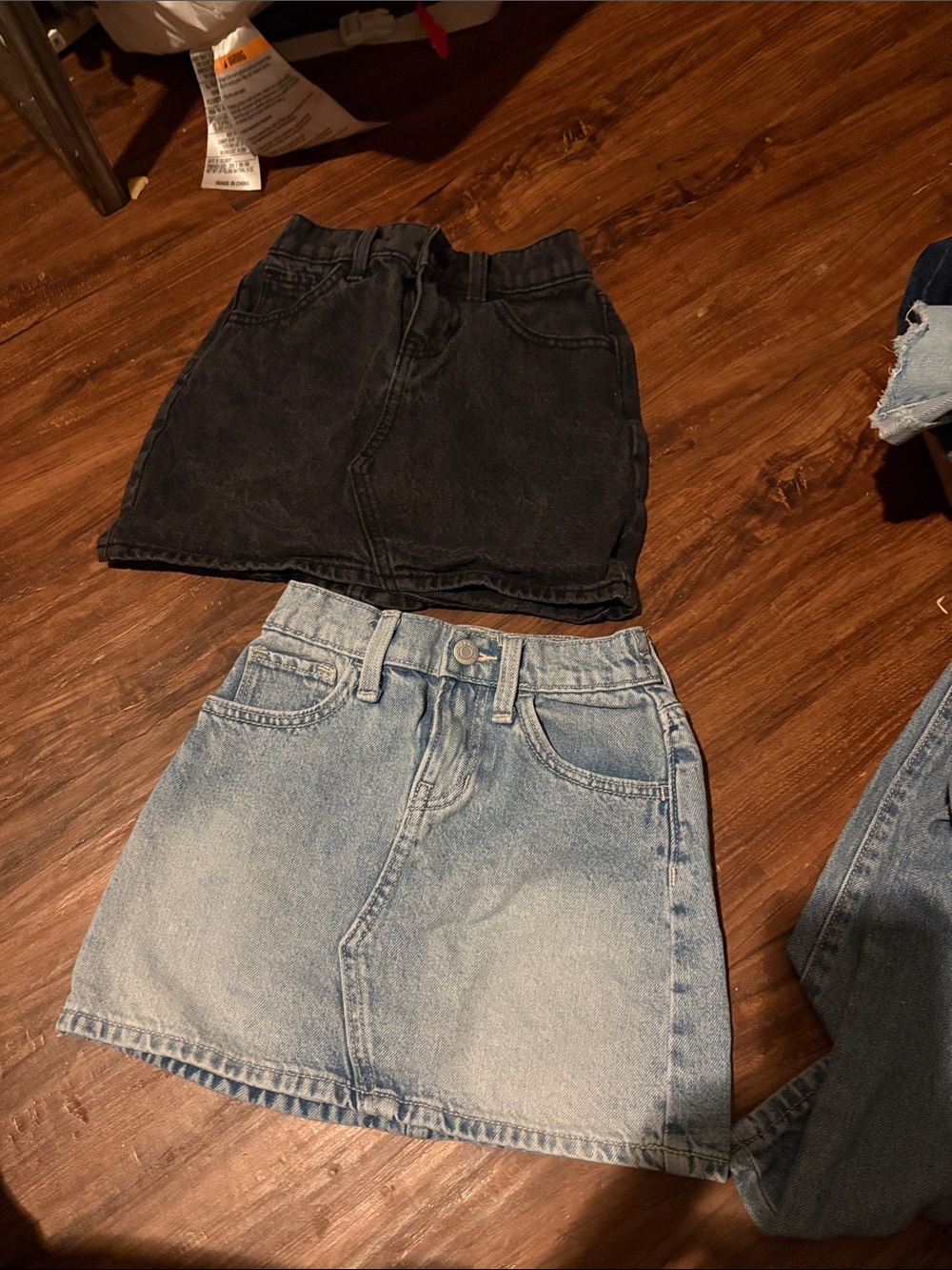 Old Navy Black and Light Blue Denim Skirts